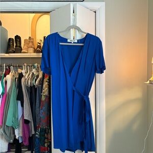 Elegant Blue Wrap Dress